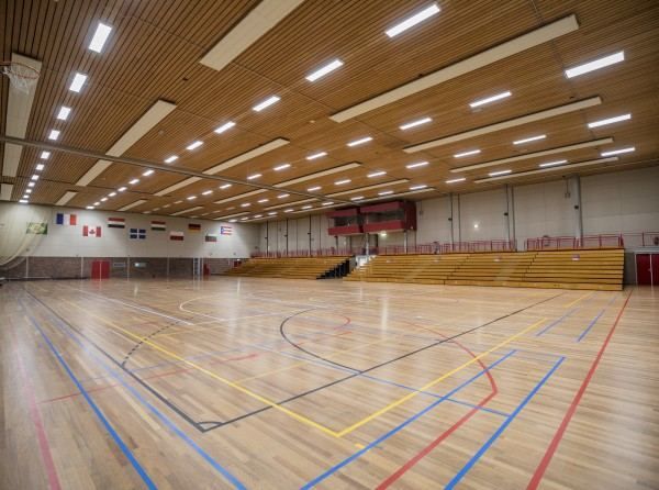 Sporthal met ledverlichting